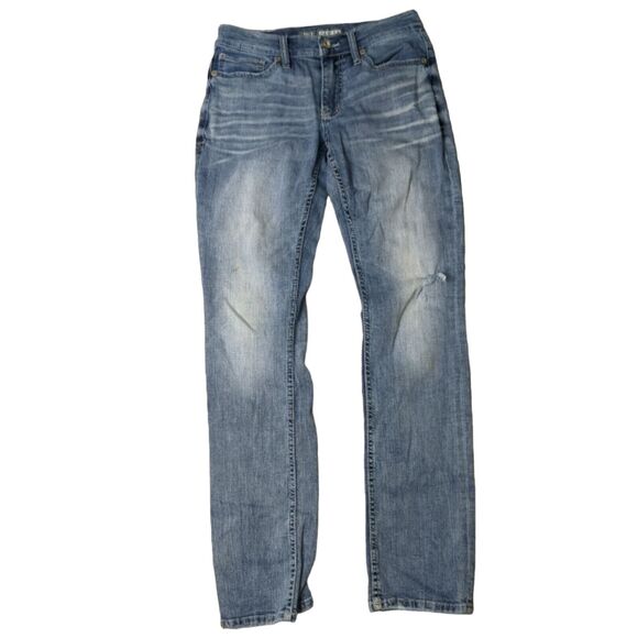 BKE Carter Men’s Bootleg Cotton Stretch Distressed Blue Denim Jeans 28R - Picture 2 of 12